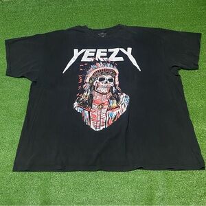 Kanye “Yeezy” West Yeezus Tour Wes Lang Indian Chief Skull Art T-Shirt 2013 3XL